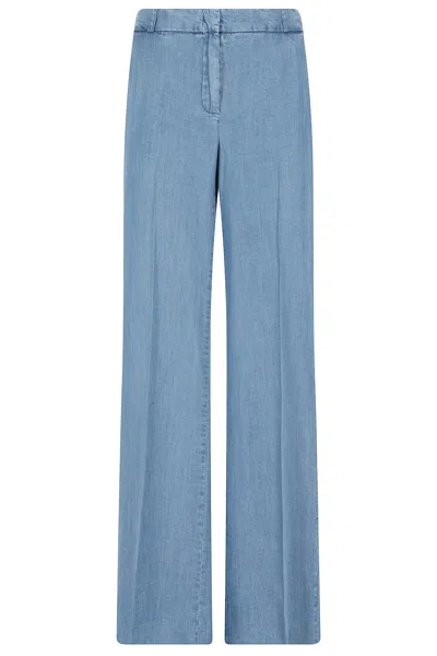 Kiltie Andrea Pressed-crease Trousers In Blue