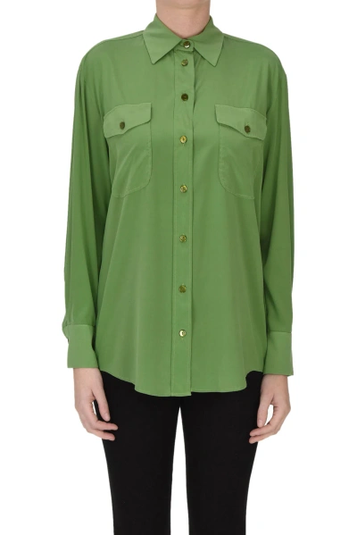 Kiltie Silk Crepè Shirt In Green