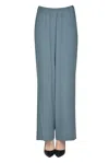 Kiltie Silk Crepè Trousers In Emerald Green