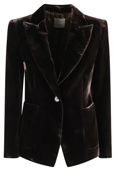 KILTIE SINGLE-BREASTED VELVET JACKET WITH REVERED COLLAR
