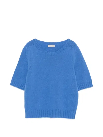 Kiltie Verbier Short-sleeve Sweater In Blue