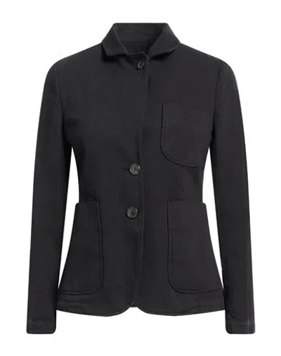 Kiltie Woman Blazer Black Size 8 Cotton, Linen