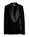 Kiltie Woman Blazer Black Size 6 Viscose, Silk