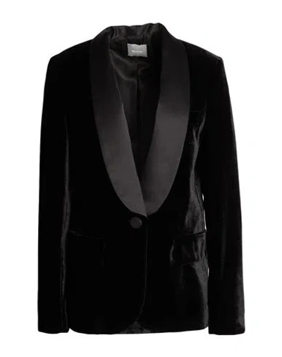 Kiltie Woman Blazer Black Size 6 Viscose, Silk
