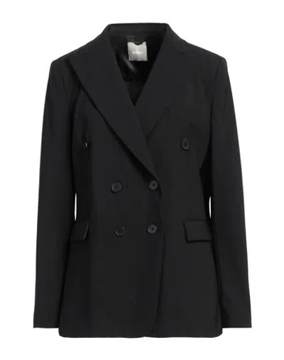 Kiltie Woman Blazer Black Size 8 Virgin Wool, Elastane