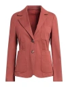 Kiltie Woman Blazer Brick Size 6 Cotton, Tencel, Elastane In Red