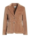 Kiltie Woman Blazer Camel Size 10 Cotton, Viscose, Elastane In Beige