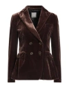 Kiltie Woman Blazer Chocolate Brown Size 10 Viscose, Silk