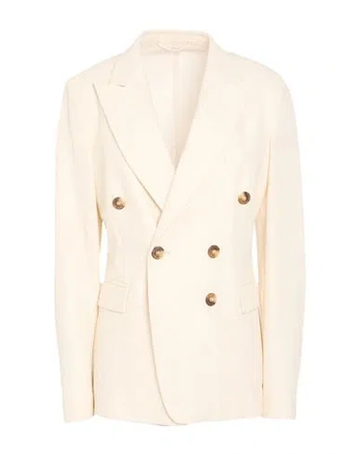Kiltie Woman Blazer Ivory Size 12 Cotton In White