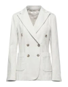 Kiltie Woman Blazer Light Grey Size 10 Cotton, Elastane In Grey