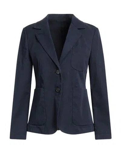 Kiltie Woman Blazer Midnight Blue Size 10 Cotton, Tencel, Elastane In Blue