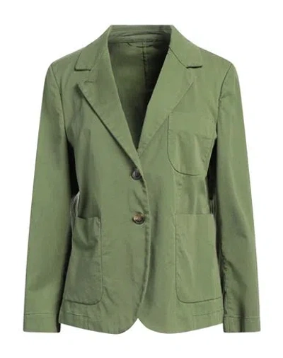 Kiltie Woman Blazer Military Green Size 10 Cotton, Tencel, Elastane In Green