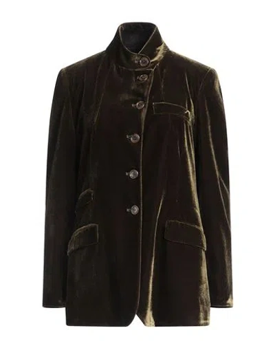 Kiltie Woman Blazer Military Green Size 6 Viscose, Silk
