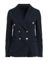 Kiltie Woman Blazer Navy Size 6 Cotton, Tencel, Elastane In Navy Blue