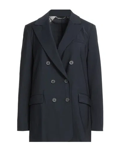 Kiltie Woman Blazer Navy Size 6 Virgin Wool, Elastane In Blue