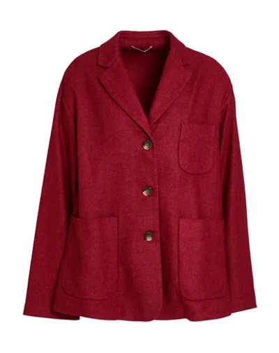 Kiltie Woman Blazer Red Size 10 Virgin Wool, Polyester