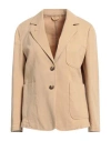 KILTIE KILTIE WOMAN BLAZER SAND SIZE 10 COTTON, LINEN