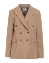 Kiltie Woman Blazer Sand Size 10 Virgin Wool, Elastane