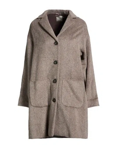 Kiltie Woman Coat Grey Size 6 Alpaca Wool, Polyamide, Virgin Wool In Gray
