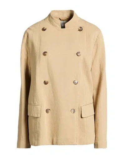 Kiltie Woman Jacket Sand Size 10 Cotton, Linen In Brown