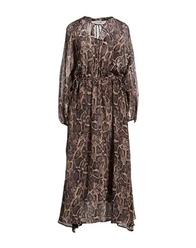 Kiltie Woman Maxi Dress Beige Size 2 Cotton, Silk