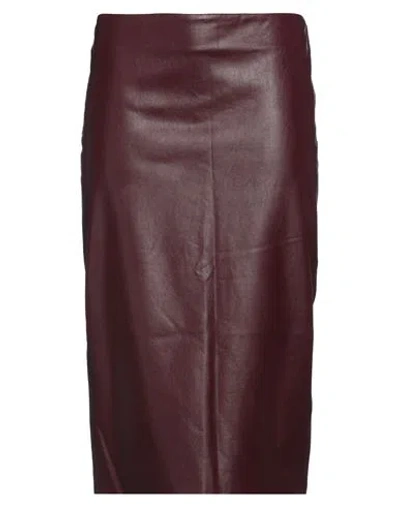 Kiltie Woman Midi Skirt Burgundy Size 8 Viscose, Polyurethane In Red