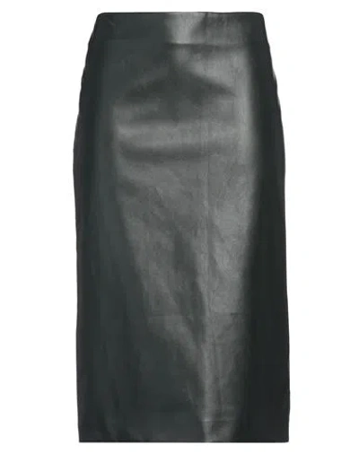 Kiltie Woman Midi Skirt Dark Green Size 10 Viscose, Polyurethane In Green