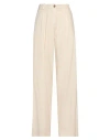 Kiltie Woman Pants Beige Size 8 Virgin Wool, Cotton In Beige