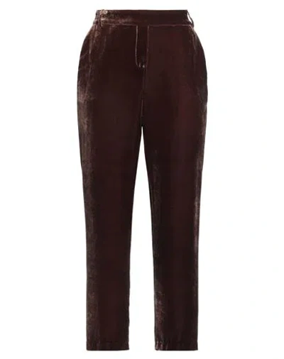 Kiltie Woman Pants Brown Size 8 Viscose, Silk
