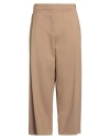 Kiltie Woman Pants Camel Size 10 Polyester, Virgin Wool, Elastane In Sand