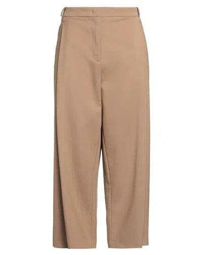 Kiltie Woman Pants Camel Size 10 Polyester, Virgin Wool, Elastane In Sand