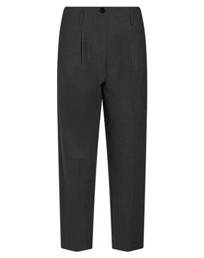 Kiltie Woman Pants Charcoal Size 6 Virgin Wool, Elastane In Brown