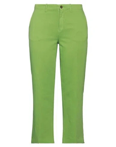 Kiltie Woman Pants Green Size 10 Cotton, Linen In Green