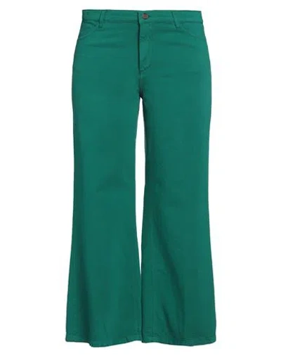 Kiltie Woman Pants Green Size 12 Cotton, Linen