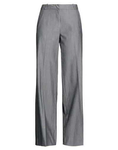 Kiltie Woman Pants Grey Size 6 Virgin Wool, Cotton In Gray