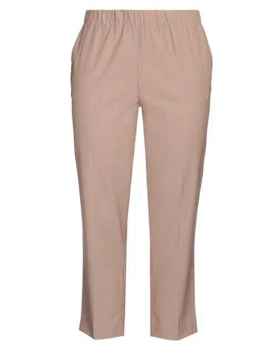 Kiltie Woman Pants Khaki Size 10 Virgin Wool, Cotton In Beige