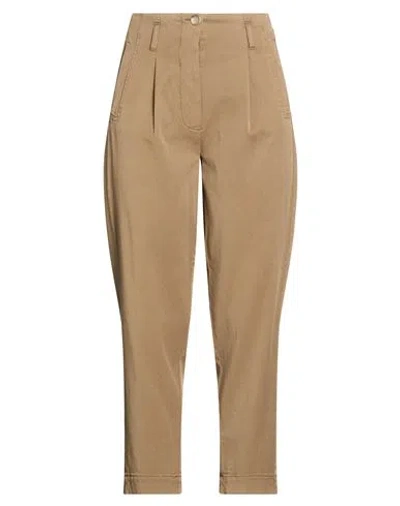 Kiltie Woman Pants Khaki Size 2 Tencel, Cotton, Elastane In Beige