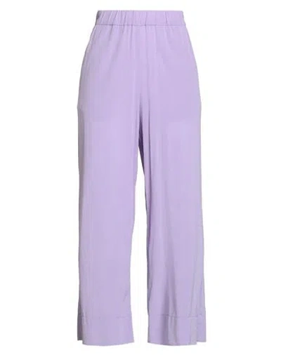 Kiltie Woman Pants Lilac Size 6 Silk, Elastane
