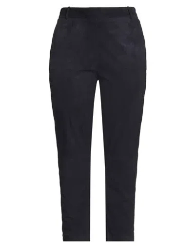 Kiltie Woman Pants Midnight Blue Size 8 Goat Skin In Black