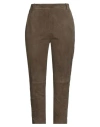 Kiltie Woman Pants Military Green Size 10 Goat Skin