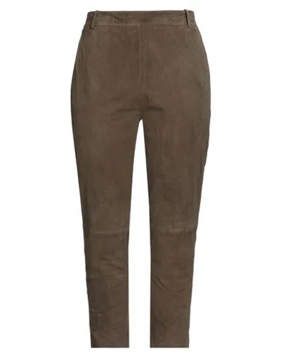 Kiltie Woman Pants Military Green Size 10 Goat Skin