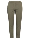 Kiltie Woman Pants Military Green Size 12 Cotton, Elastane In Green