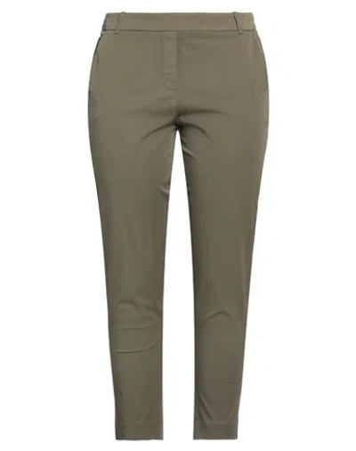 Kiltie Woman Pants Military Green Size 12 Cotton, Elastane