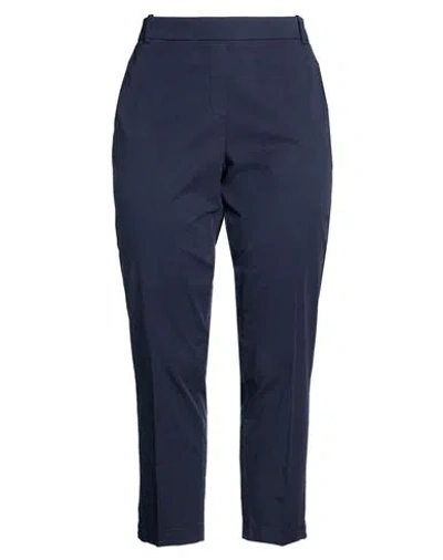 Kiltie Woman Pants Navy Size 12 Cotton, Tencel, Elastane In Blue