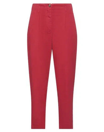 Kiltie Woman Pants Red Size 10 Cotton, Elastane