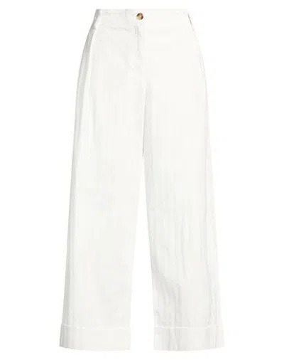 Kiltie Woman Pants White Size 10 Cotton, Elastane