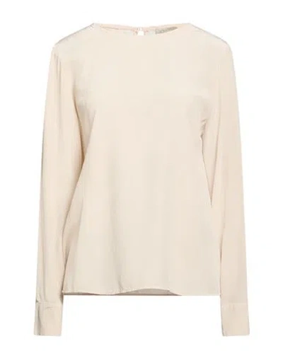 Kiltie Woman Top Beige Size 12 Silk In Nude