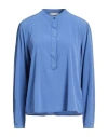 Kiltie Woman Top Light Blue Size 6 Silk, Elastane In Blue