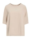 Kiltie Woman Top Taupe Size 2 Silk, Elastane In Neutral