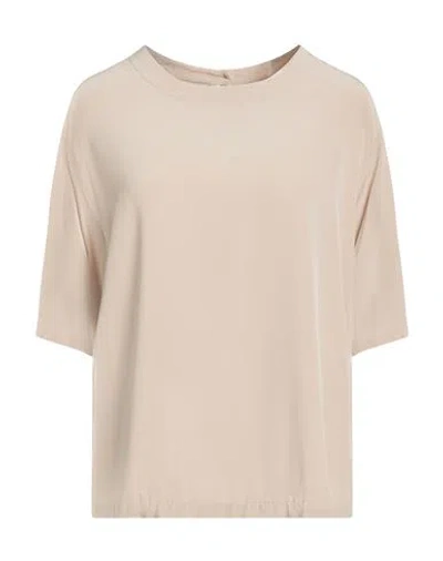 Kiltie Woman Top Taupe Size 2 Silk, Elastane In Neutral